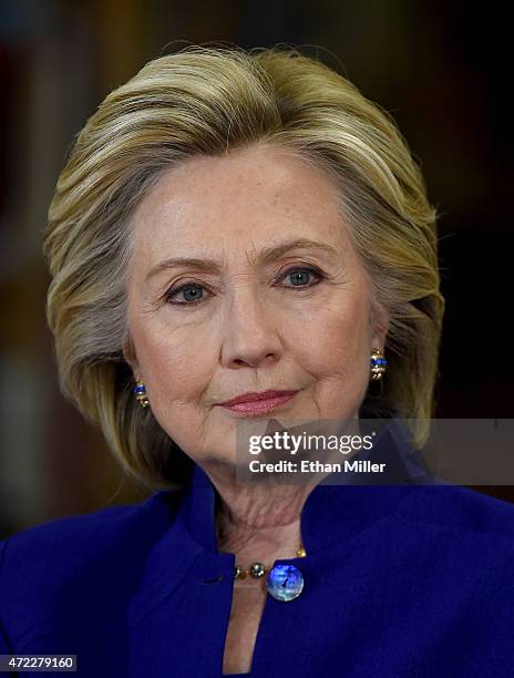 Democratic presidential candidate and former U.S. Secretary of State Hillary Clinton speaks at Rancho High School on May 5, 2015 in Las Vegas,...