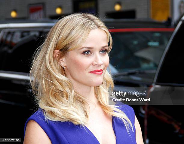 Reese Witherspoon visits "The Late Show with David Letterman" at the Ed Sullivan Theater on May 5, 2015 in New York City.