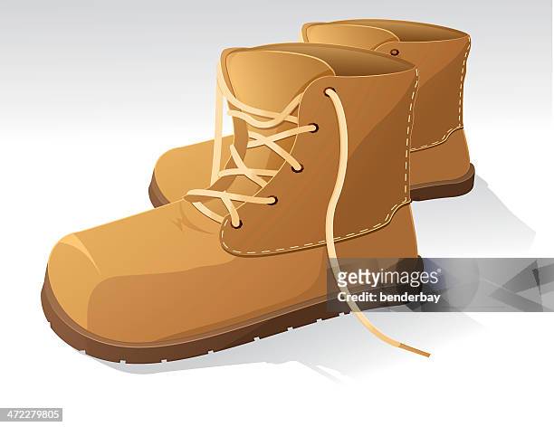 hiking or working shoes. - suede shoe stock illustrations