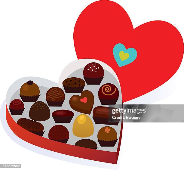 ilustraciones, imágenes clip art, dibujos animados e iconos de stock de valentine chocolates - chocolate