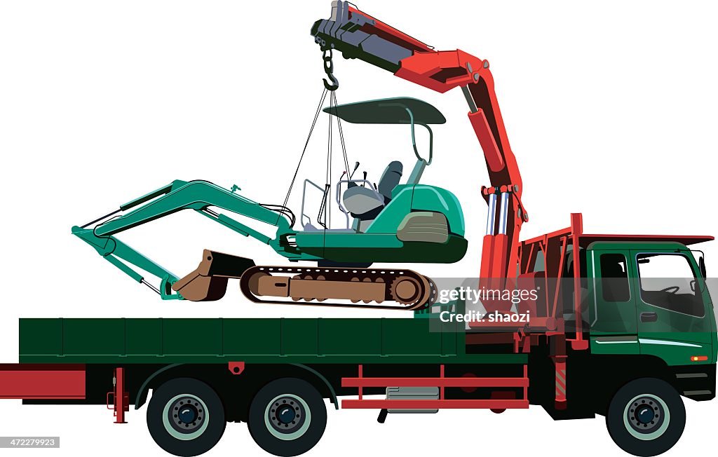 Truck crane pick up grab