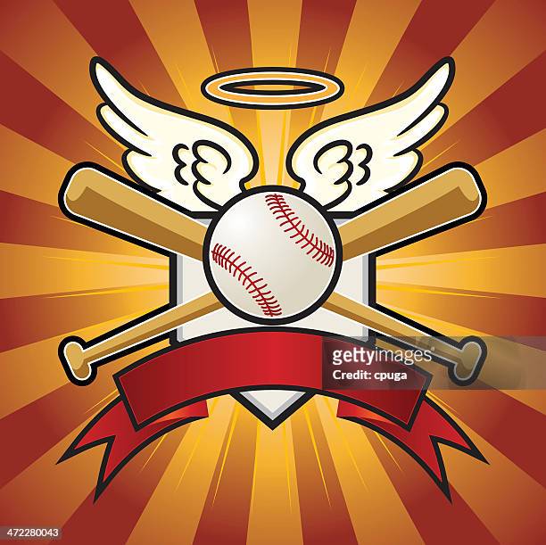 baseball angel crest - angels crest stock illustrations