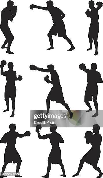 silhouette lightweight boxers - dodging stock illustrations