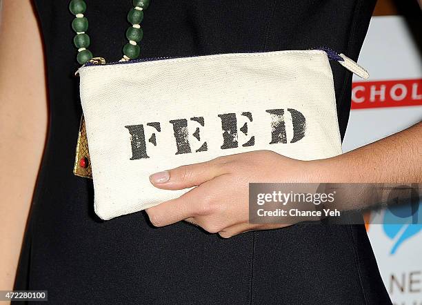 Lauren Bush Lauren, clutch detail, attends Wellness In The Schools 10th Anniversary Gala at Riverpark on May 5, 2015 in New York City.