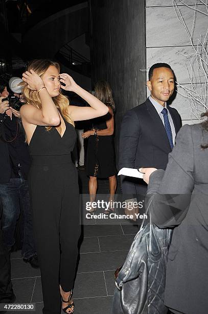 Chrissy Teigen and John Legend attend Wellness In The Schools 10th Anniversary Gala at Riverpark on May 5, 2015 in New York City.