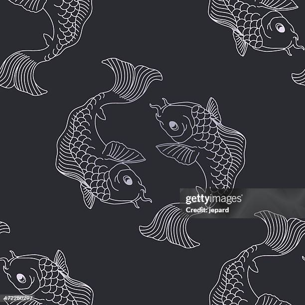 bildbanksillustrationer, clip art samt tecknat material och ikoner med koi pattern - japansk kultur