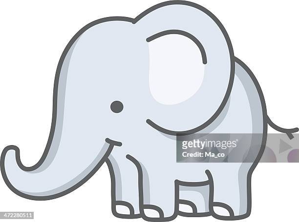 stockillustraties, clipart, cartoons en iconen met baby elephant / cartoon - elephant