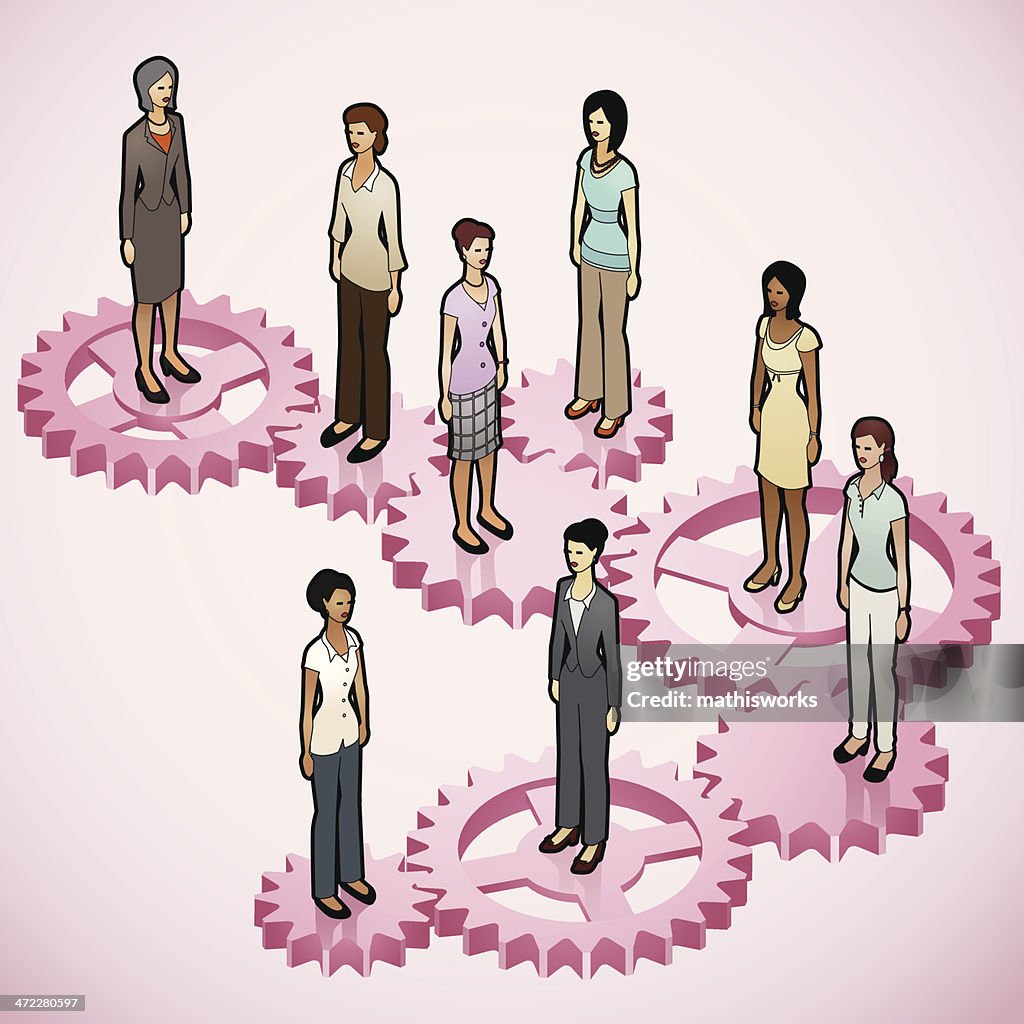 Mulheres em engrenagens
