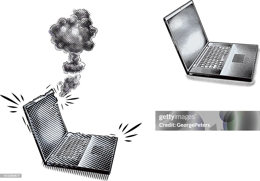 Broken Laptop Before and After