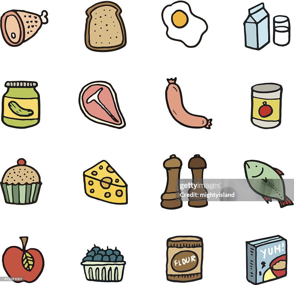 Food doodle icons