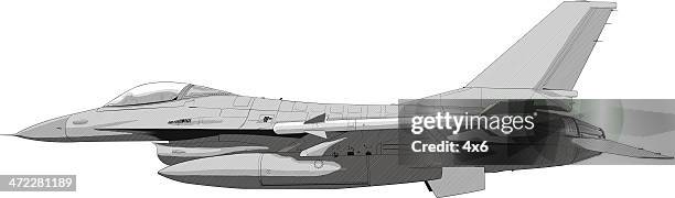 jet fighter plane illustration - plane white background stock illustrations