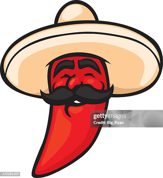 mexican chili pepper - mexican sombrero stock illustrations