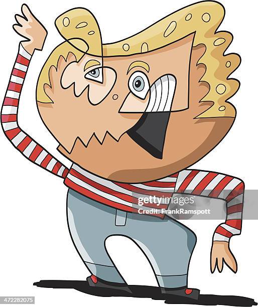 freaky dancer doodle character - man dancing alone stock illustrations