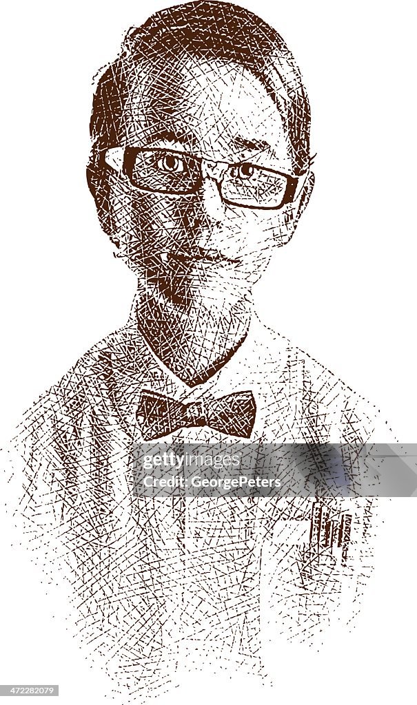 Young Nerd Etching