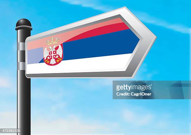 destination: serbia - serbian flag stock illustrations