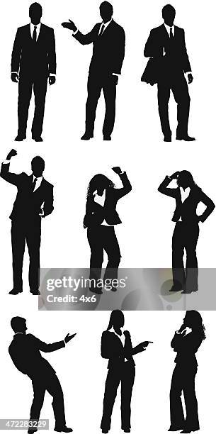 assorted business people - black man thinking stock illustrations