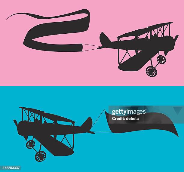 airplane silhouettes - small plane stock illustrations