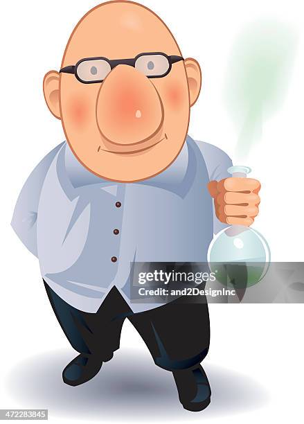 scientist - shaved head stock illustrations