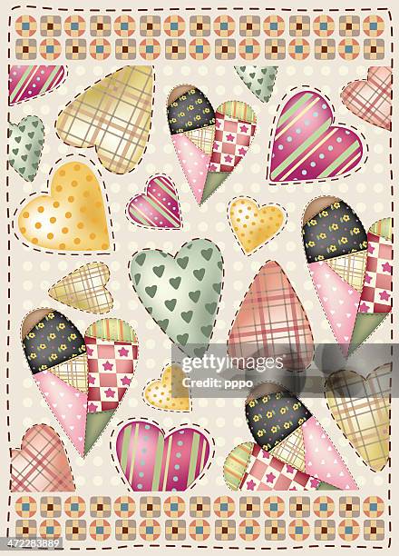 liebt in-patchwork - quilt stock-grafiken, -clipart, -cartoons und -symbole