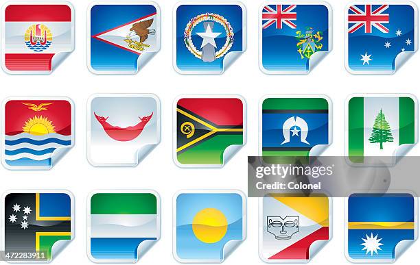 pacific island flags - vanuatu flag stock illustrations