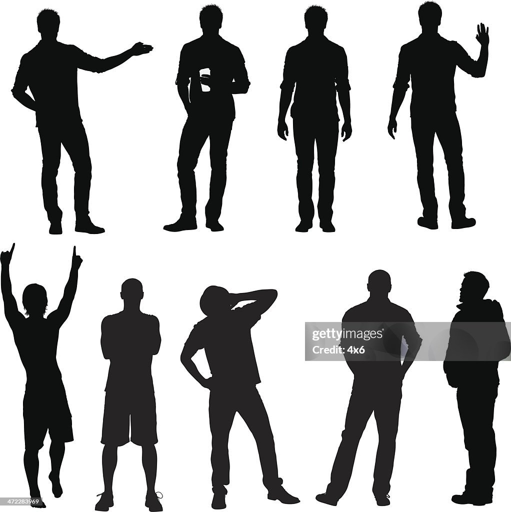 Casual homme vector silhouettes