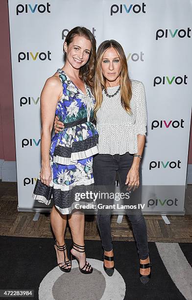 Kristin Davis and Sarah Jessica Parker attend the "Gardeners Of Eden" Special Screening at Norwood Club on May 5, 2015 in New York City.