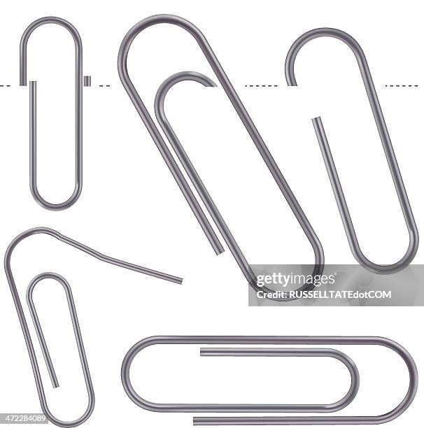 dull metal paper clips - paperclip stock illustrations