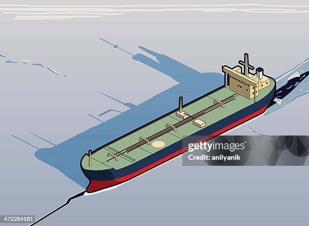 stockillustraties, clipart, cartoons en iconen met tanker stuck in ice - olietanker