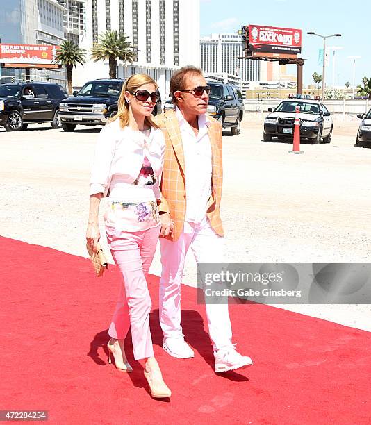 Andrea Hissom and her husband, Wynn Resorts Chairman CEO Steve Wynn, attends the Genting Group's ceremonial groundbreaking for Resorts World Las...