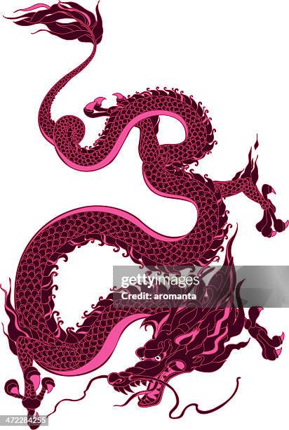 ilustraciones, imágenes clip art, dibujos animados e iconos de stock de mística dragon - dragón
