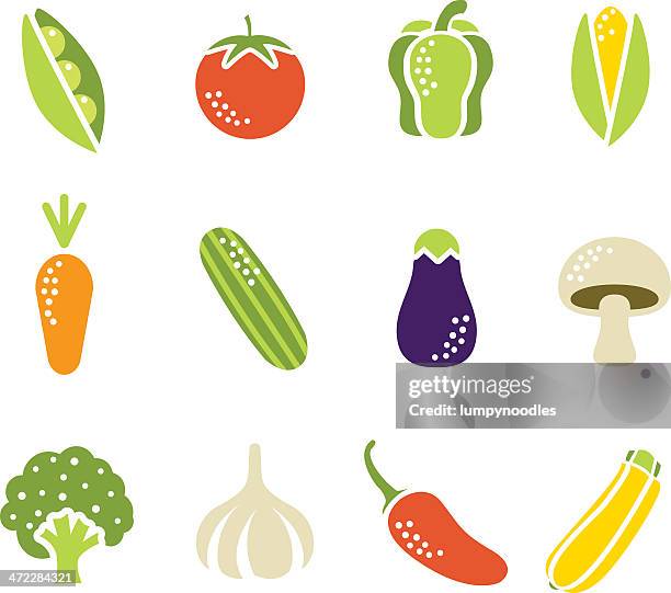 Simple Vegetable Icons, Stockfoto