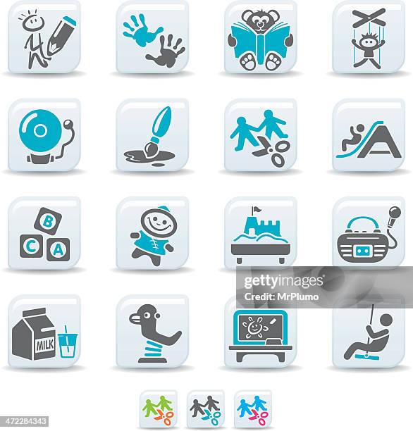 preschool icons | simicoso collection - softness icon stock illustrations