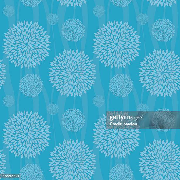 illustrations, cliparts, dessins animés et icônes de fleur fond sans couture - chrysanthème