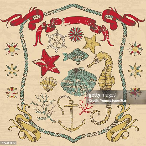 decorative nautical illustration - rope border stock illustrations