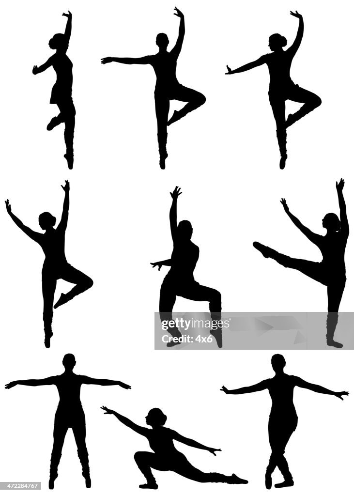 Professional ballerina practicing dance moves