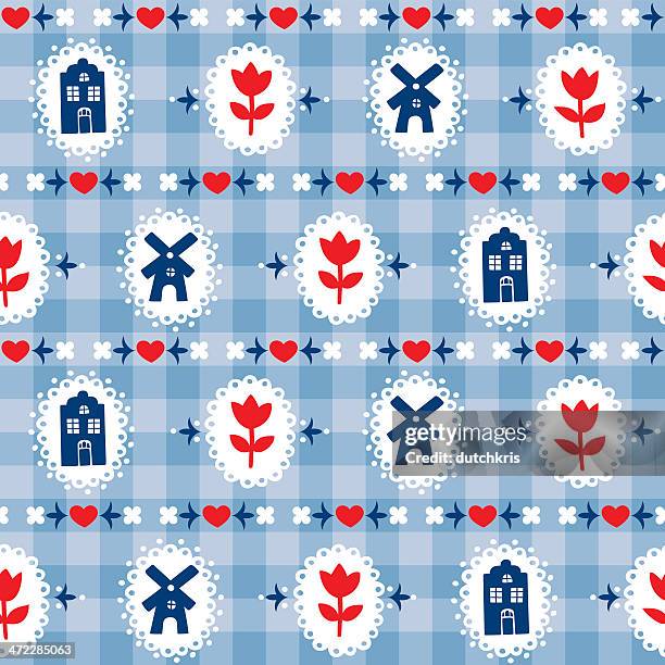 delft blue muster swatch - holländische kultur stock-grafiken, -clipart, -cartoons und -symbole