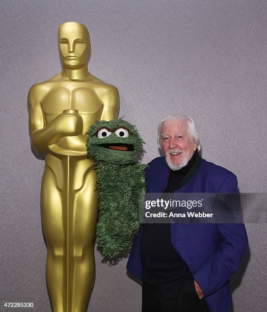 Puppeteer and Cartoonist Caroll Spinney attends The Academy Of Motion Picture Arts And Sciences Hosts An Official Academy Screening Of I AM BIG BIRD:...