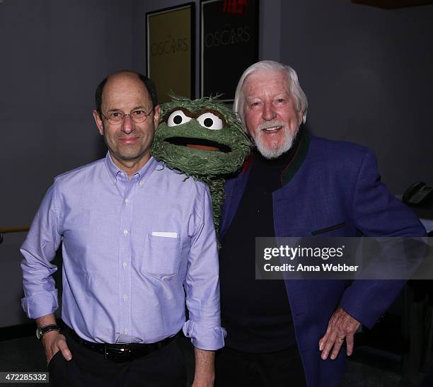 Moderator Brian Rose and Cartoonist Caroll Spinney attend The Academy Of Motion Picture Arts And Sciences Hosts An Official Academy Screening Of I AM...