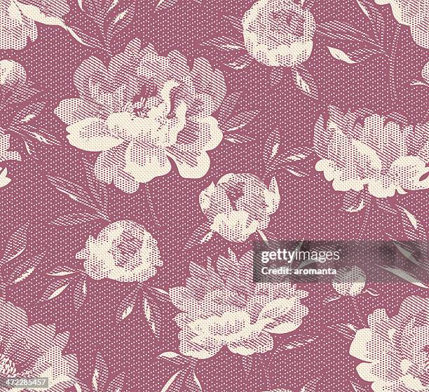 bildbanksillustrationer, clip art samt tecknat material och ikoner med vector jacquard peony - lace textile