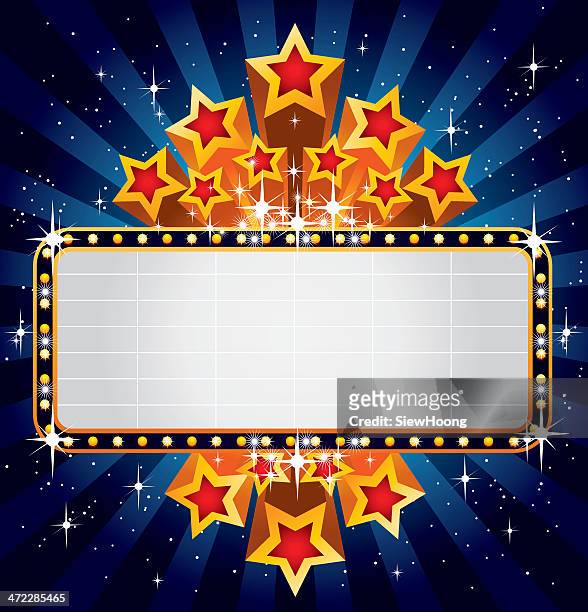 bildbanksillustrationer, clip art samt tecknat material och ikoner med blank banner surrounded by red and yellow stars - entertainment tent