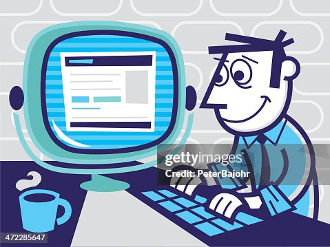Graphics Computer Men Man At Computer High-Res Vector Graphic - Getty Images