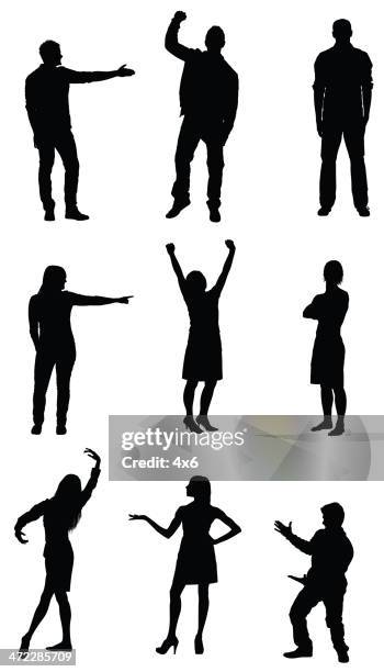 people gesturing - full length stock illustrations