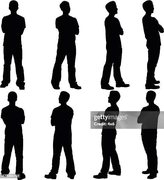 people with their arms crossed - arms crossed stock illustrations