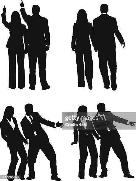 business executives gesturing - looking away stock illustrations