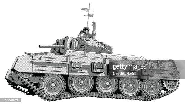 army soldier on a war tank - army tank inside stock illustrations