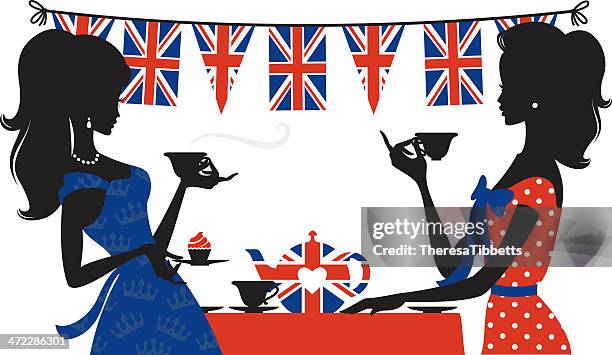 british teatime - british culture stock illustrations