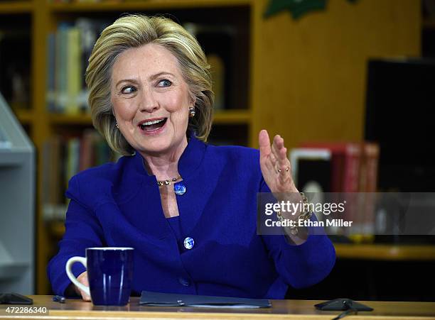 Democratic presidential candidate and former U.S. Secretary of State Hillary Clinton speaks at Rancho High School on May 5, 2015 in Las Vegas,...