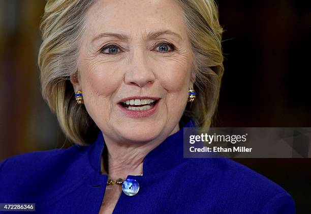 Democratic presidential candidate and former U.S. Secretary of State Hillary Clinton speaks at Rancho High School on May 5, 2015 in Las Vegas,...