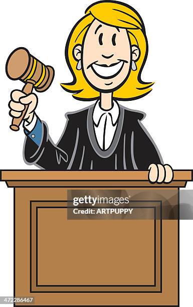 cartoon woman judge - judge stock illustrations