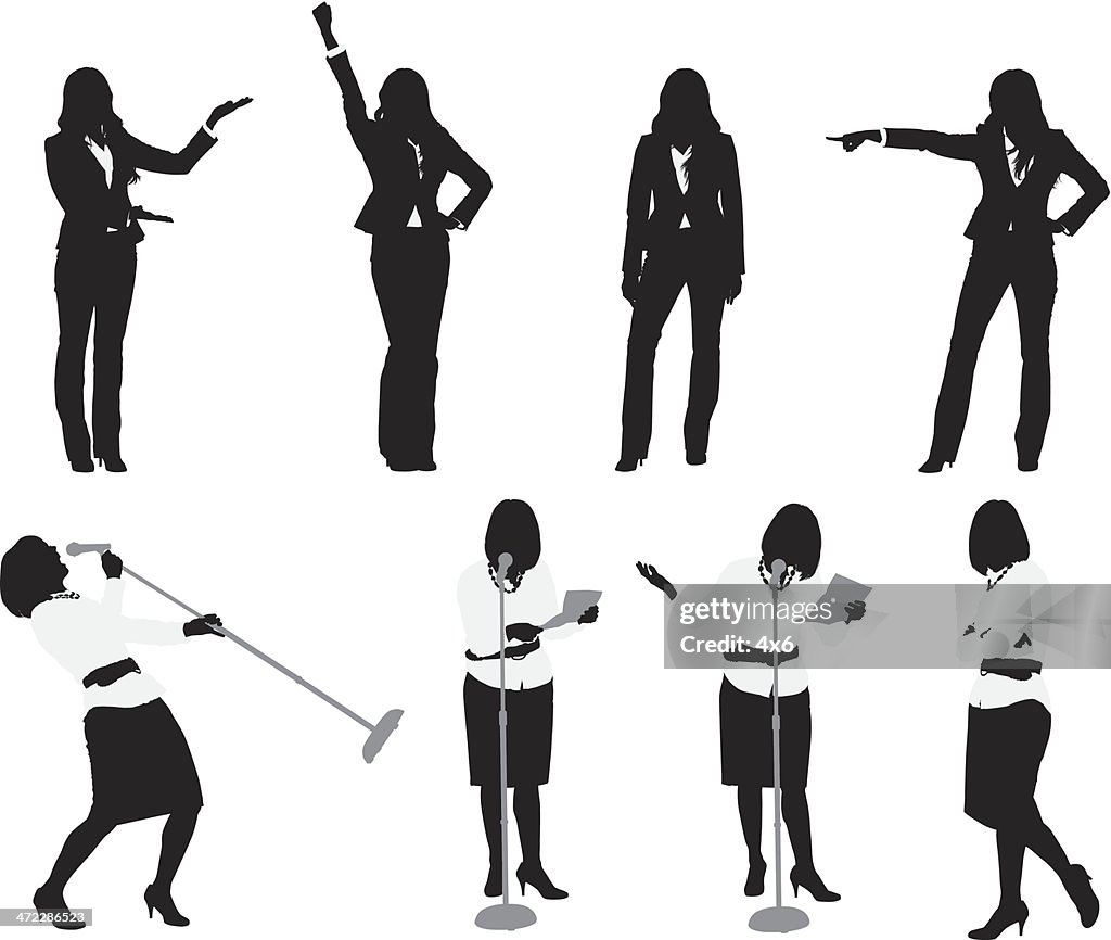 Businesswomen doing different activities